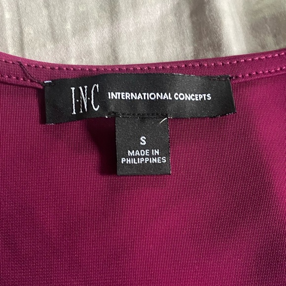 INC International Concepts Ruched Tank Top - Deep Purple - Picture 3 of 3